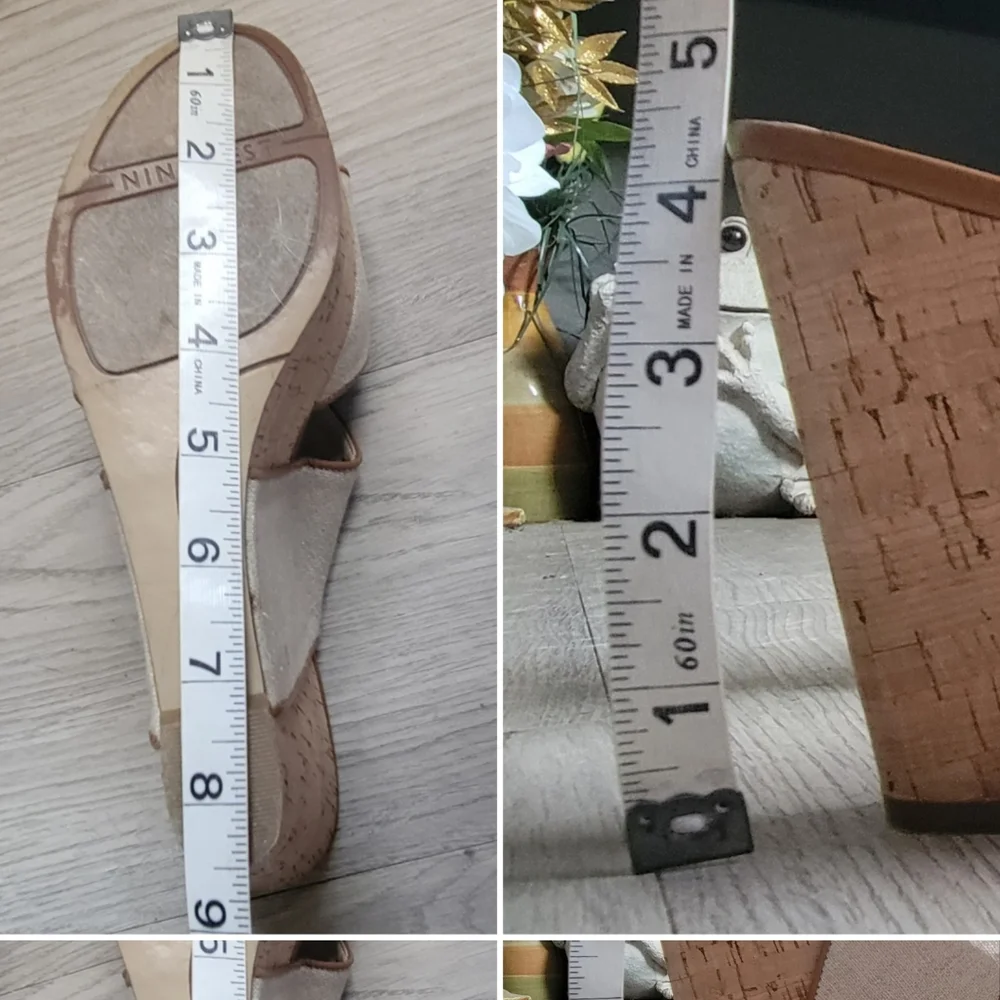 Nine West Larysa Linen & Cork Wedge, Size Women's 9.5 - Picture 11 of 12